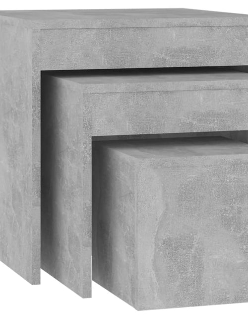 Загрузите изображение в средство просмотра галереи, Mese suprapuse, 3 buc., gri beton, lemn prelucrat
