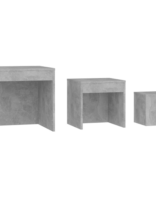 Încărcați imaginea în vizualizatorul Galerie, Mese suprapuse, 3 buc., gri beton, lemn prelucrat
