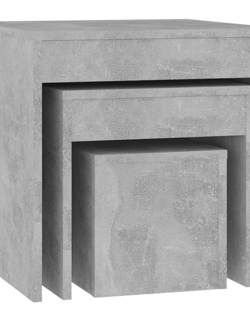 Încărcați imaginea în vizualizatorul Galerie, Mese suprapuse, 3 buc., gri beton, lemn prelucrat
