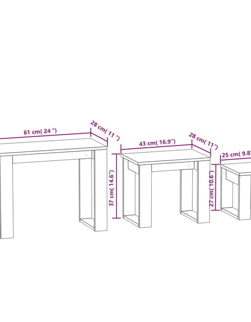 Încărcați imaginea în vizualizatorul Galerie, Mese suprapuse, 3 buc., stejar sonoma, lemn compozit
