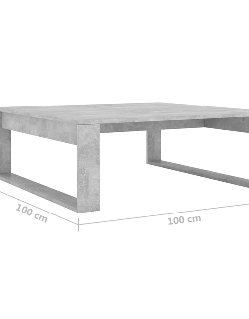 Загрузите изображение в средство просмотра галереи, Măsuță de cafea, gri beton, 100x100x35 cm, PAL
