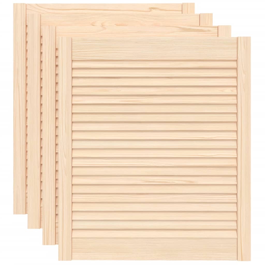 Uși de dulap design lambriu, 4 buc., 69x59,4 cm, lemn masiv pin