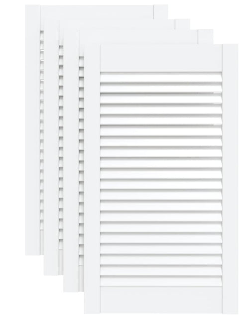 Încărcați imaginea în vizualizatorul Galerie, Uși dulap design lambriu 4 buc. alb 69x39,4 cm, lemn masiv pin
