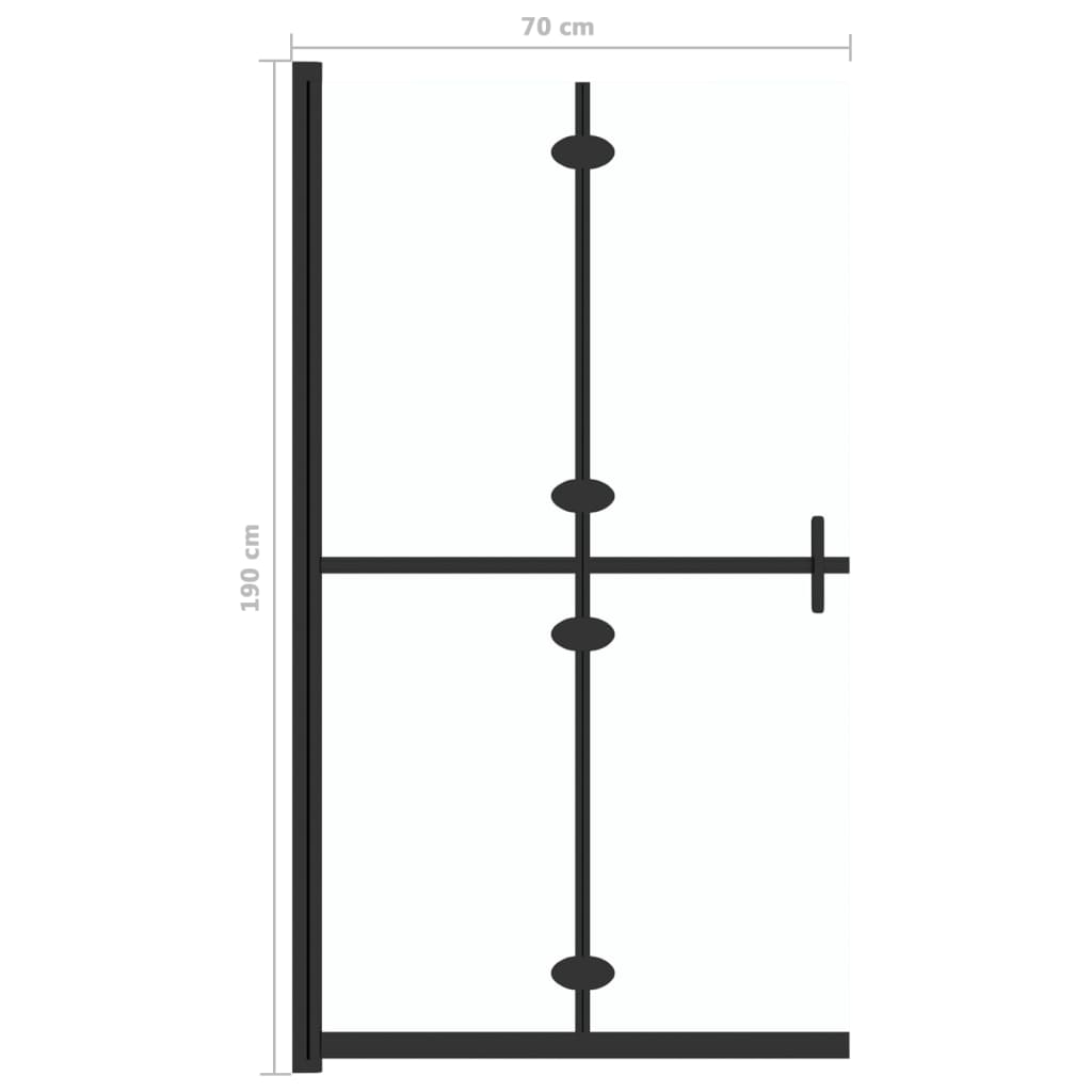 Perete de duș walk-in pliabil 70x190 cm sticlă ESG transparentă