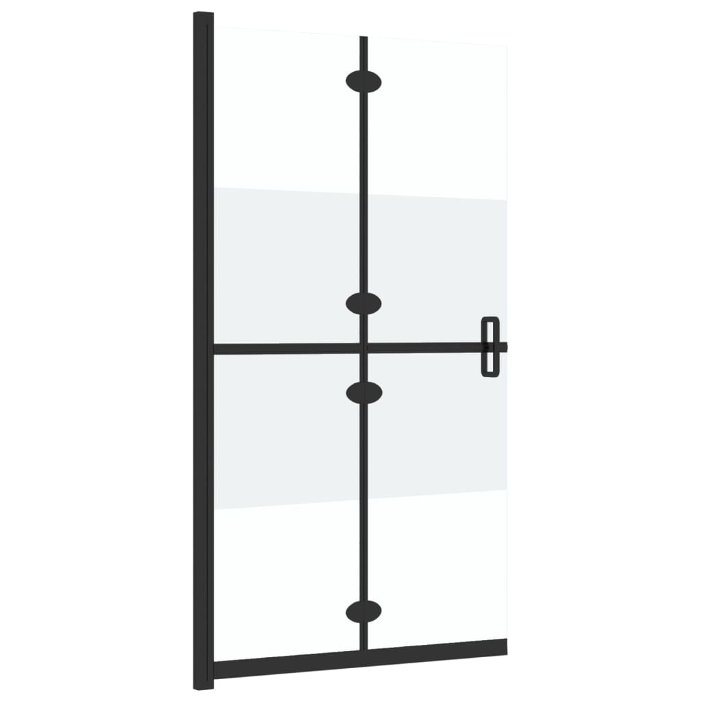 Perete duș walk-in pliabil 100x190 cm sticlă ESG jumătate mată