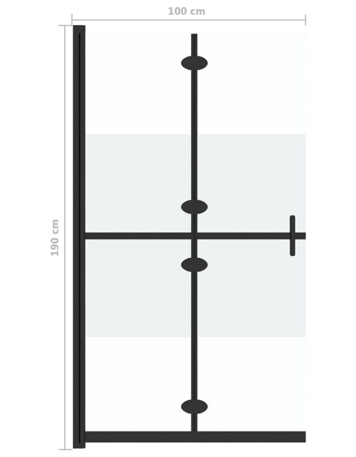 Загрузите изображение в средство просмотра галереи, Perete duș walk-in pliabil 100x190 cm sticlă ESG jumătate mată
