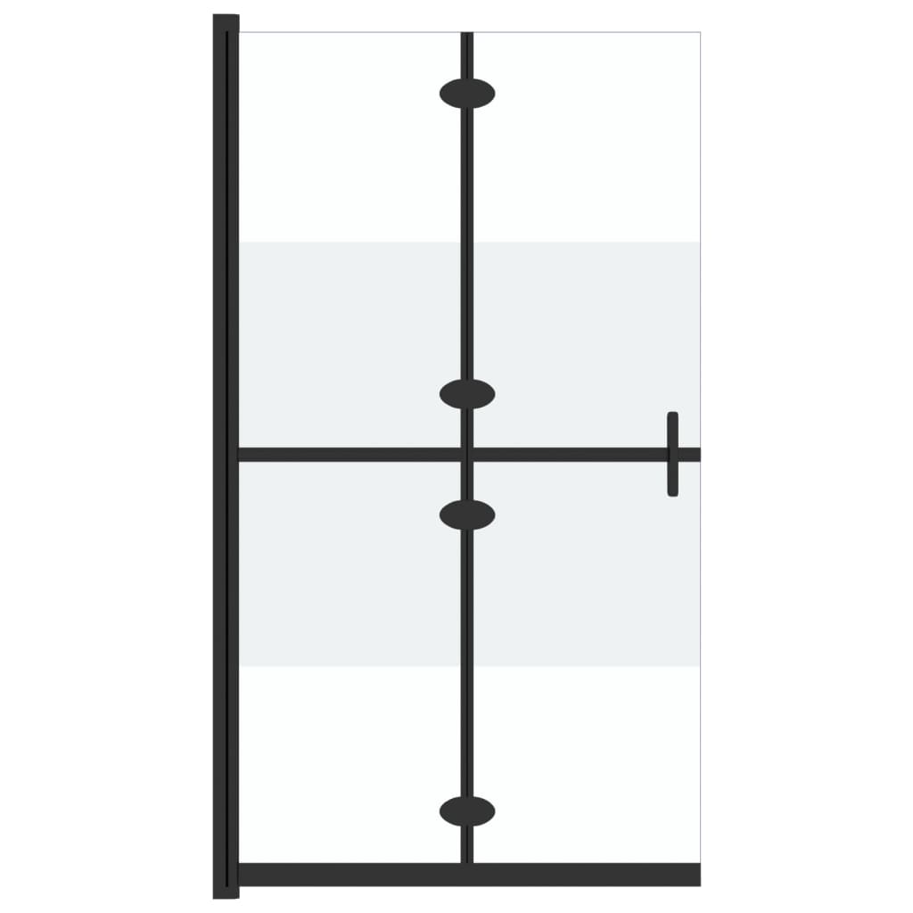 Perete duș walk-in pliabil 120x190 cm sticlă ESG jumătate mată