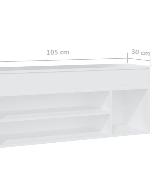 Загрузите изображение в средство просмотра галереи, Banchetă pantofar, alb, 105x30x45 cm, PAL - Lando
