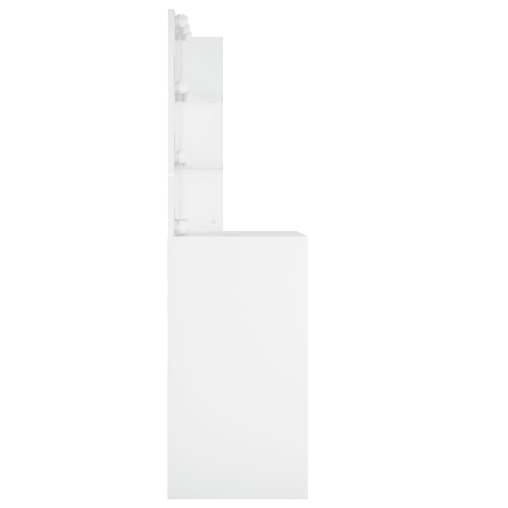 Masă de toaletă cu LED, alb, 60x40x140 cm