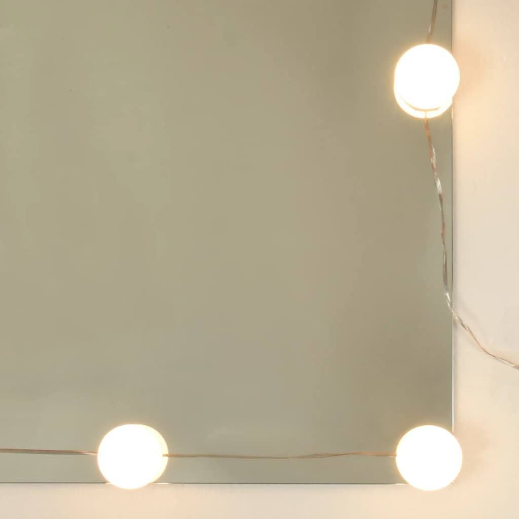 Masă de toaletă cu LED, alb, 60x40x140 cm