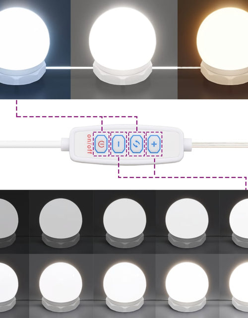 Загрузите изображение в средство просмотра галереи, Masă de toaletă cu LED, alb, 60x40x140 cm
