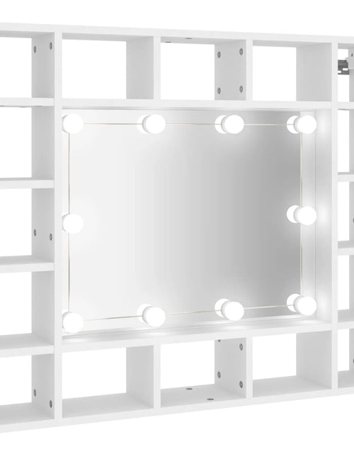 Загрузите изображение в средство просмотра галереи, Dulap cu oglindă și LED, alb, 91x15x76,5 cm

