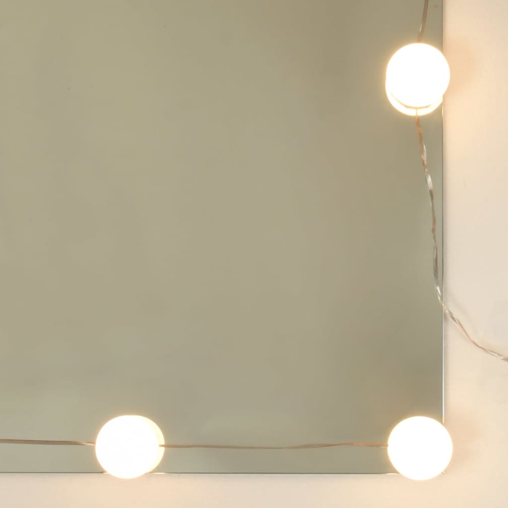 Dulap cu oglindă și LED, alb, 91x15x76,5 cm