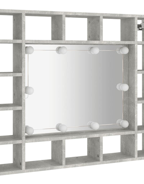 Încărcați imaginea în vizualizatorul Galerie, Dulap cu oglindă și LED, gri beton, 91x15x76,5 cm
