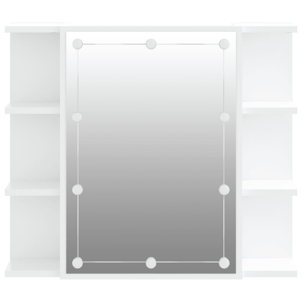 Dulap cu oglindă și LED, alb, 70x16,5x60 cm