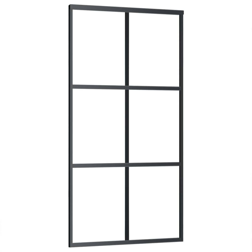 Ușă glisantă cu set feronerie, 102x205 cm, sticlă ESG/aluminiu