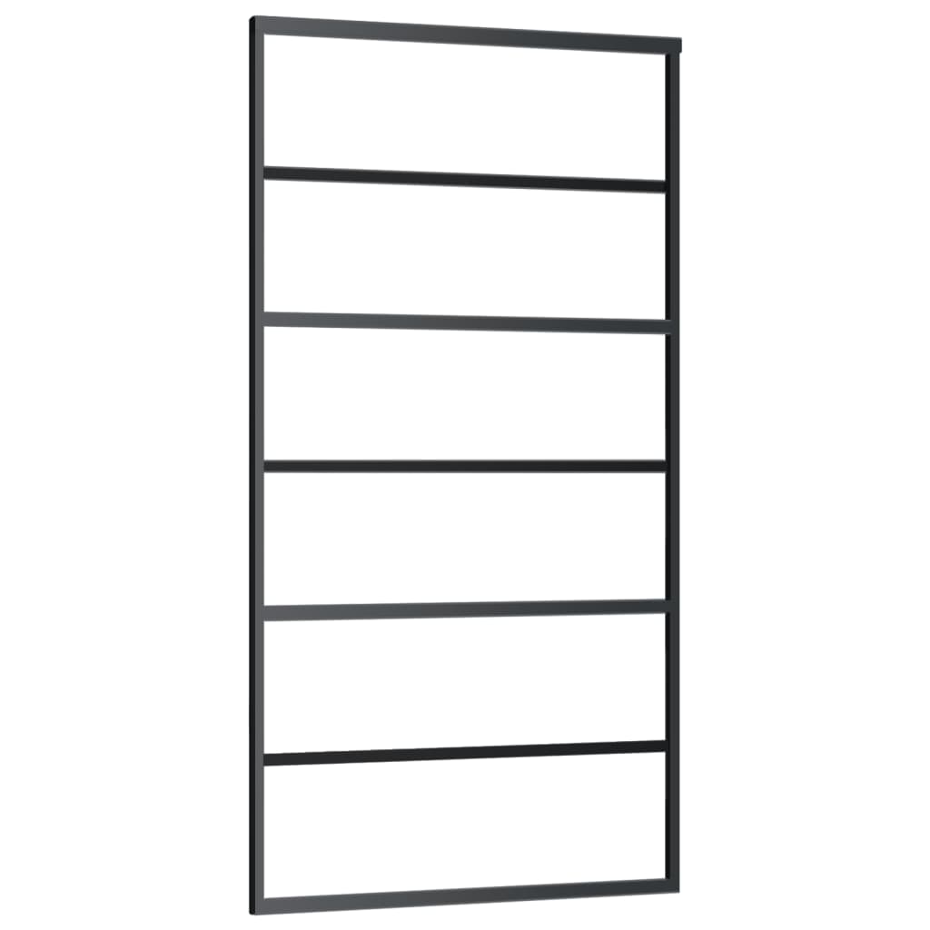 Ușă glisantă cu set feronerie, 102x205 cm, sticlă ESG/aluminiu