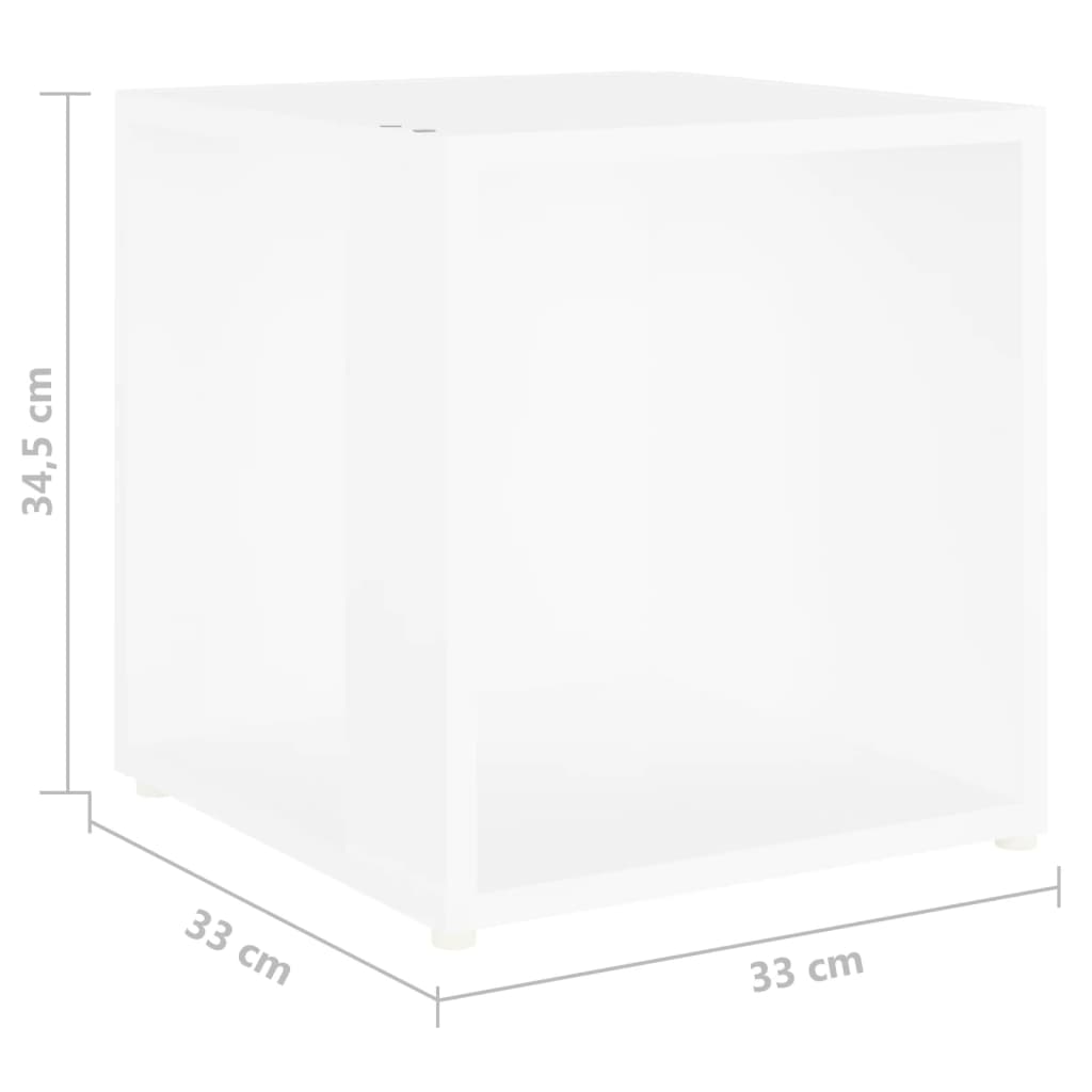 Masă laterală, alb, 33x33x34,5 cm, PAL