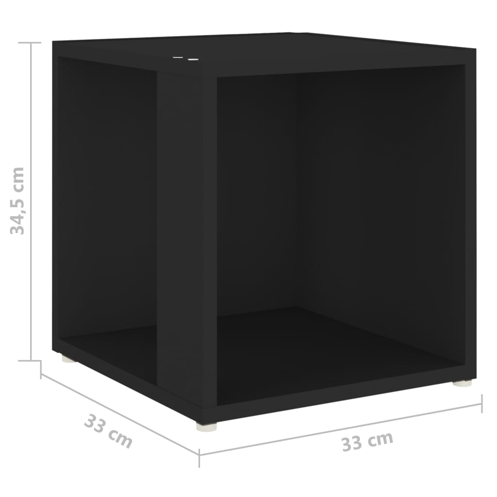 Masă laterală, negru, 33x33x34,5 cm, PAL