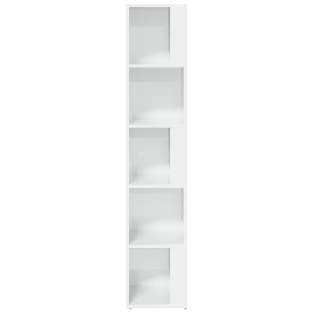 Dulap de colț, alb extralucios, 33x33x164,5 cm, PAL