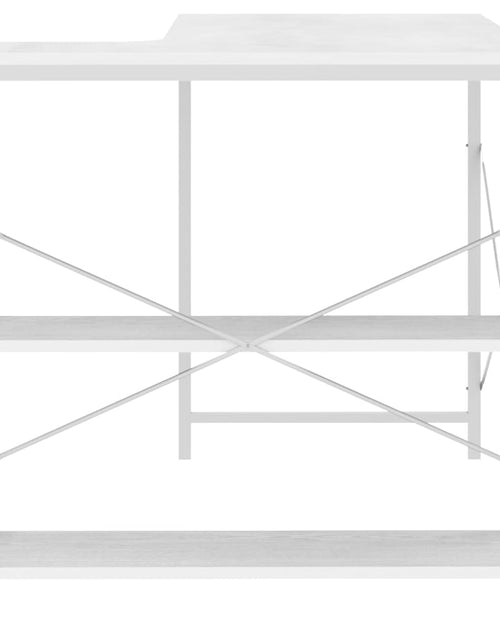 Загрузите изображение в средство просмотра галереи, Birou de computer, alb, 110x72x70 cm, lemn prelucrat
