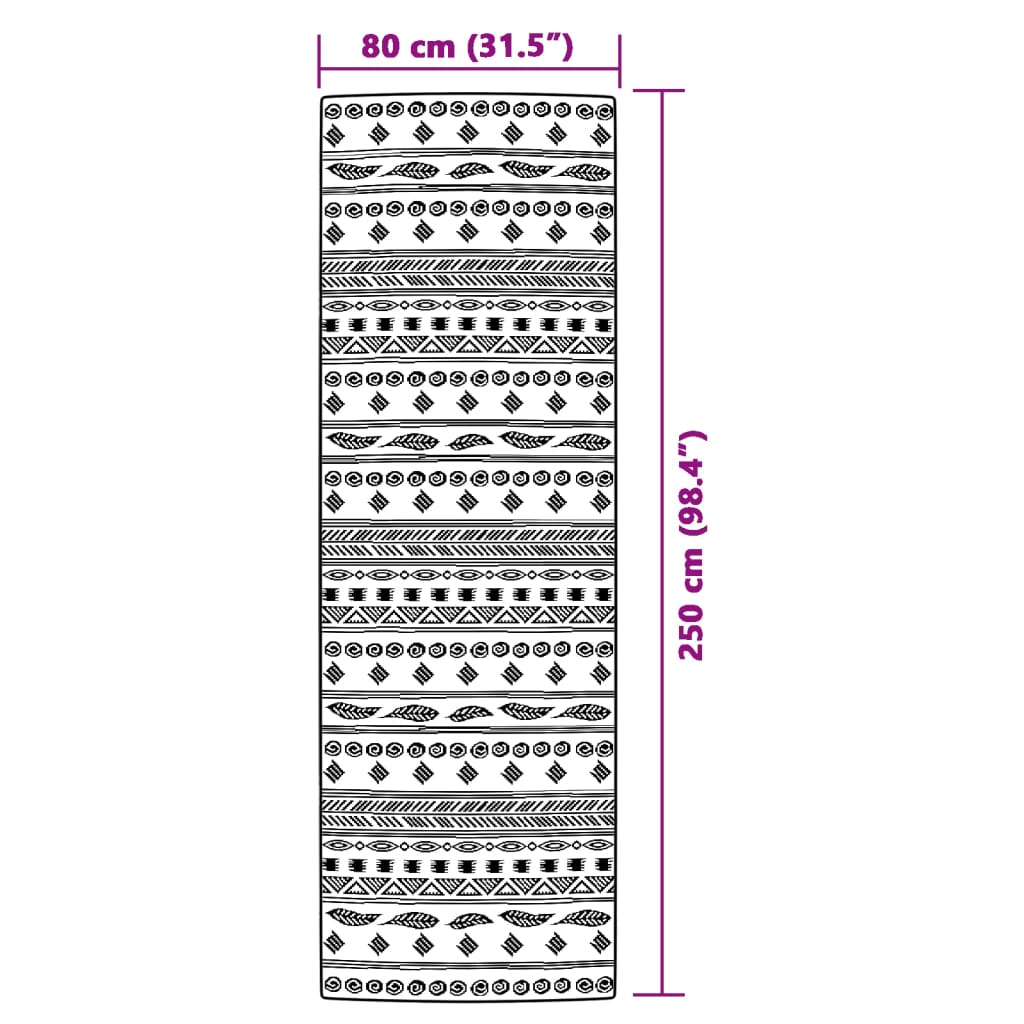 Covor de exterior, gri, 80x250 cm, PP