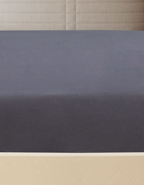 Încărcați imaginea în vizualizatorul Galerie, Cearșaf de pat cu elastic, 2 buc., antracit, 90x200 cm, bumbac
