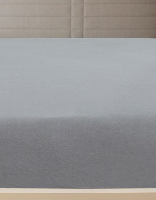 Încărcați imaginea în vizualizatorul Galerie, Cearșaf de pat cu elastic, gri, 90x200 cm, bumbac
