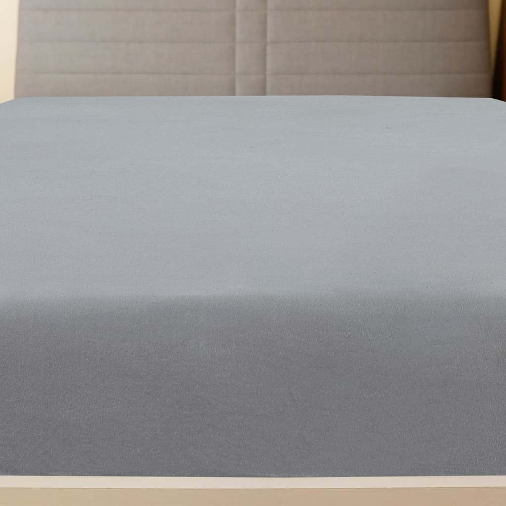 Cearșaf de pat cu elastic, 2 buc., gri, 160x200 cm, bumbac