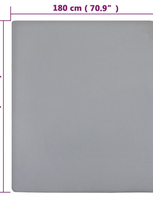 Încărcați imaginea în vizualizatorul Galerie, Cearșaf de pat cu elastic, 2 buc., gri, 180x200 cm, bumbac
