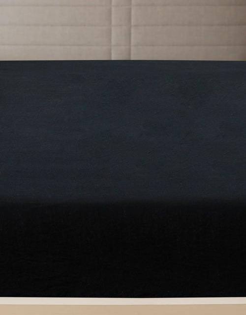 Încărcați imaginea în vizualizatorul Galerie, Cearșaf de pat cu elastic, 2 buc., negru, 90x200 cm, bumbac
