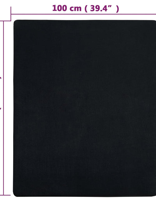 Încărcați imaginea în vizualizatorul Galerie, Cearșaf de pat cu elastic, 2 buc., negru, 100x200 cm, bumbac
