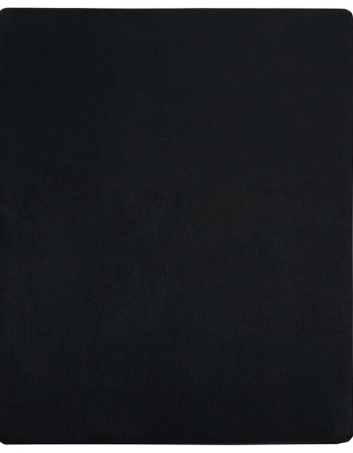 Загрузите изображение в средство просмотра галереи, Cearșaf de pat cu elastic, negru, 180x200 cm, bumbac
