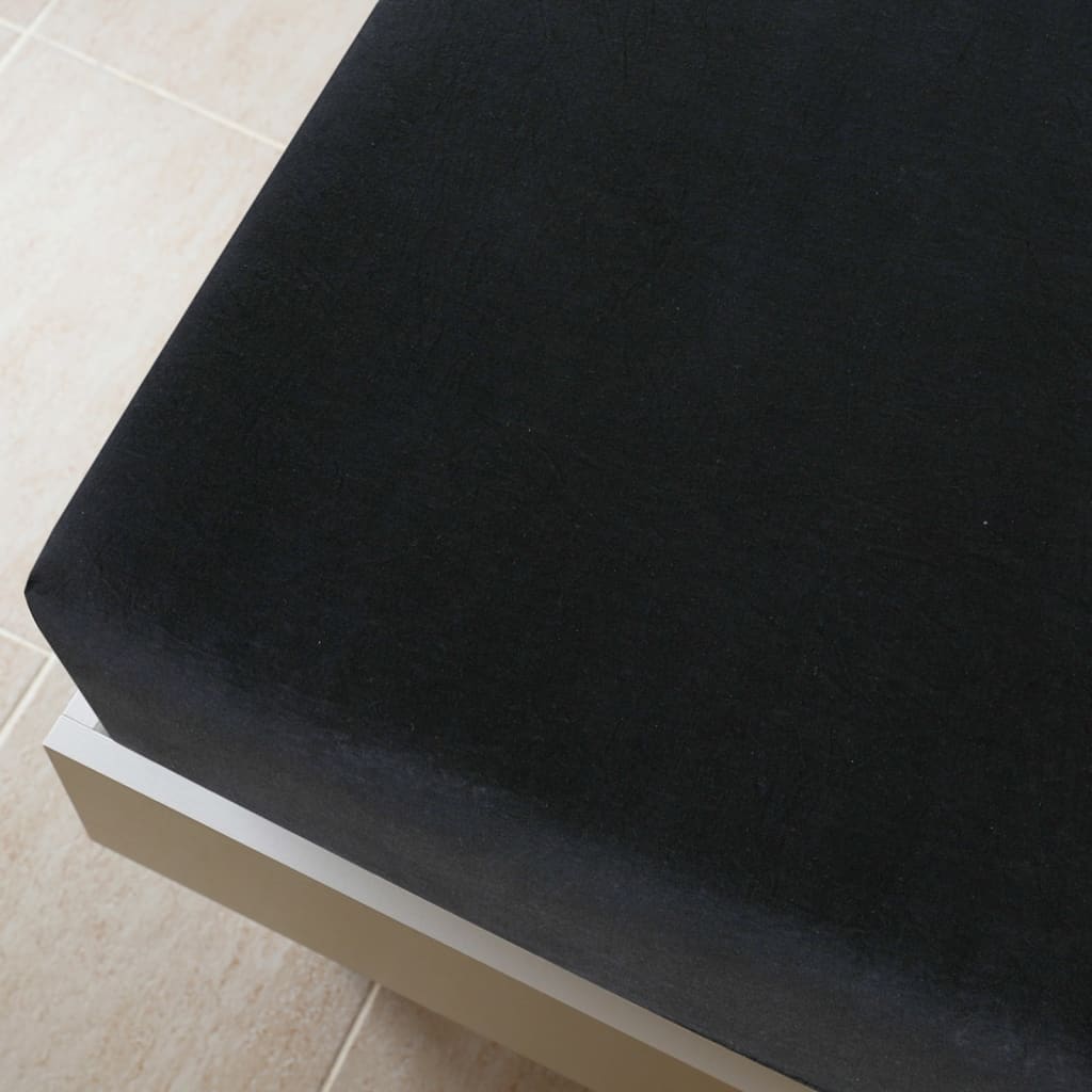 Cearșaf de pat cu elastic, 2 buc., negru, 180x200 cm, bumbac