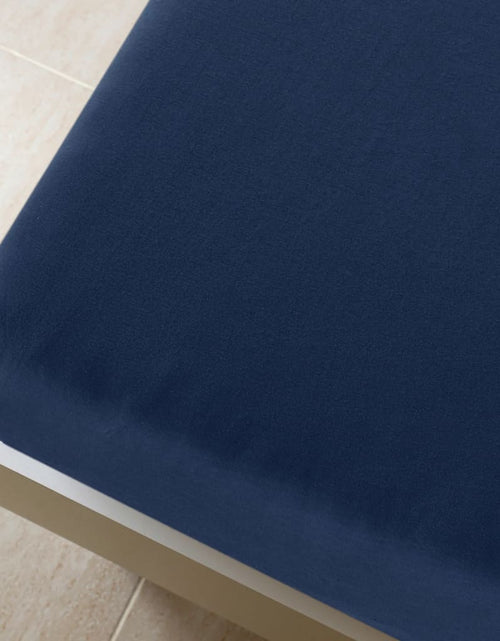 Încărcați imaginea în vizualizatorul Galerie, Cearșaf de pat cu elastic, bleumarin, 90x200 cm, bumbac
