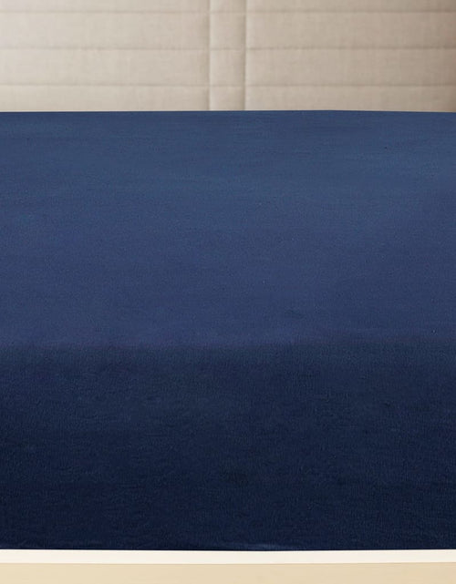 Încărcați imaginea în vizualizatorul Galerie, Cearșaf de pat cu elastic, 2 buc., bleumarin, 90x200 cm, bumbac
