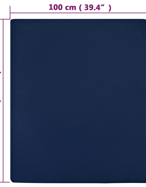 Încărcați imaginea în vizualizatorul Galerie, Cearșaf de pat cu elastic, 2 buc, bleumarin, 100x200 cm, bumbac
