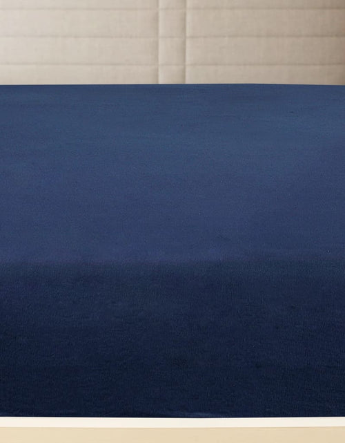Încărcați imaginea în vizualizatorul Galerie, Cearșaf de pat cu elastic, bleumarin, 160x200 cm, bumbac

