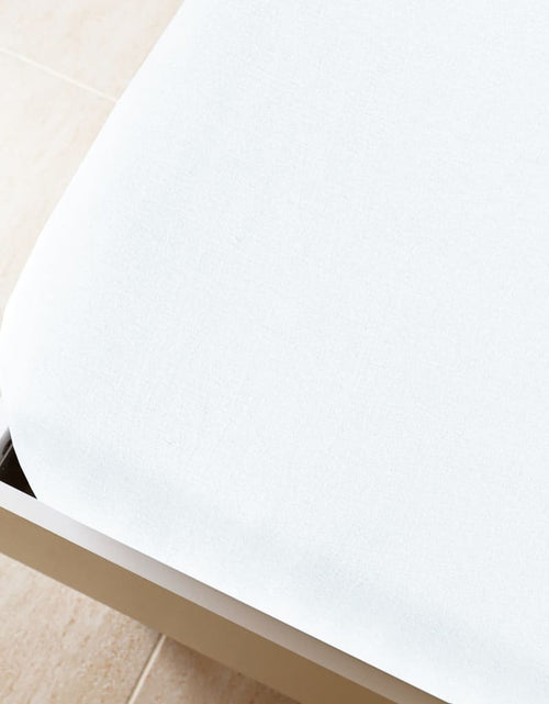 Încărcați imaginea în vizualizatorul Galerie, Cearșaf de pat cu elastic, alb, 90x200 cm, bumbac
