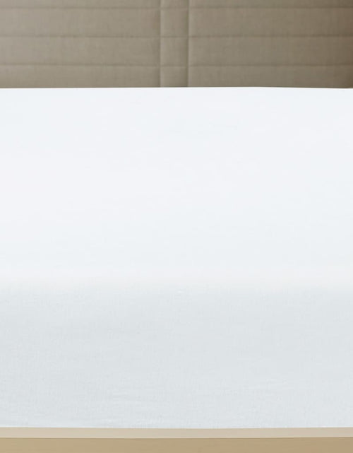Загрузите изображение в средство просмотра галереи, Cearșaf de pat cu elastic, alb, 90x200 cm, bumbac
