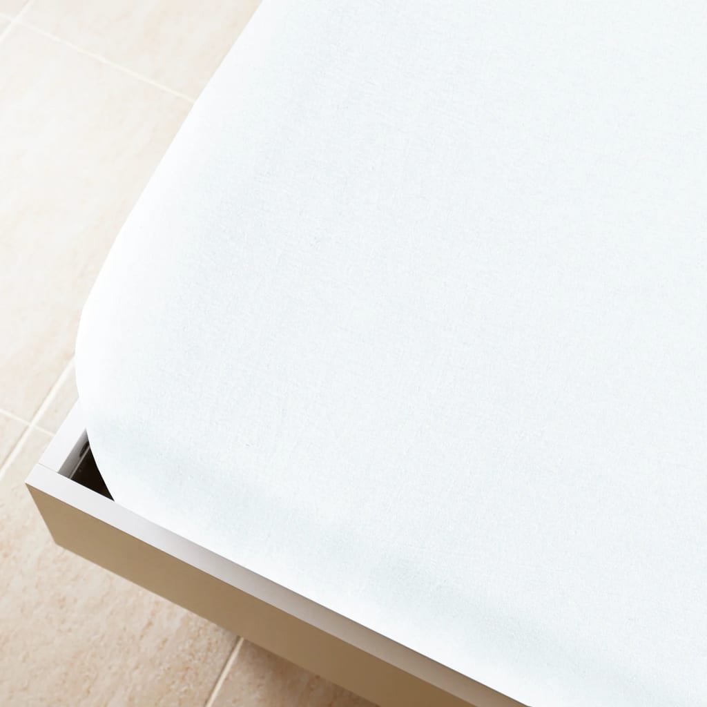 Cearșaf de pat cu elastic, alb, 100x200 cm, bumbac