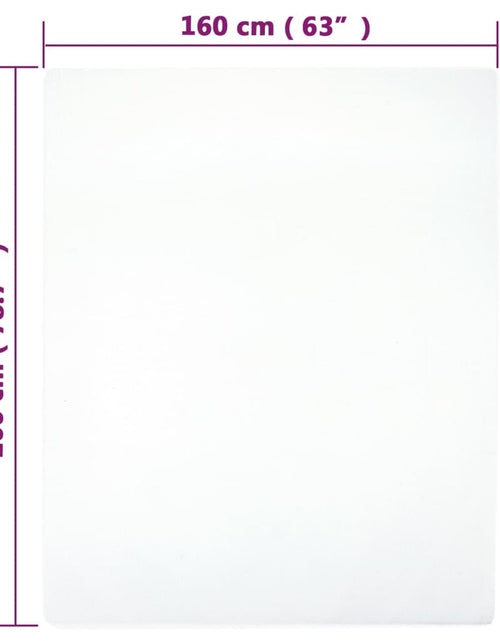 Загрузите изображение в средство просмотра галереи, Cearșaf de pat cu elastic, 2 buc., alb, 160x200 cm, bumbac
