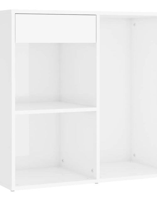 Загрузите изображение в средство просмотра галереи, Măsuță de toaletă cu LED și dulap, alb lucios, lemn prelucrat
