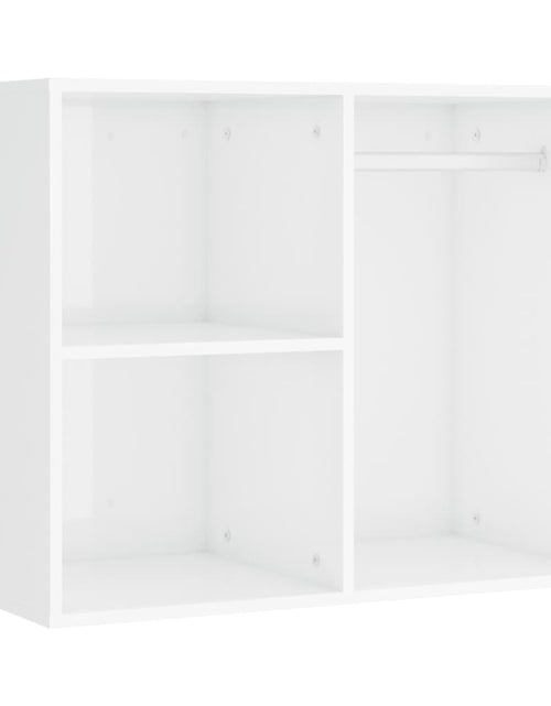 Загрузите изображение в средство просмотра галереи, Masă toaletă cu LED/2 dulapuri, alb extralucios, lemn prelucrat
