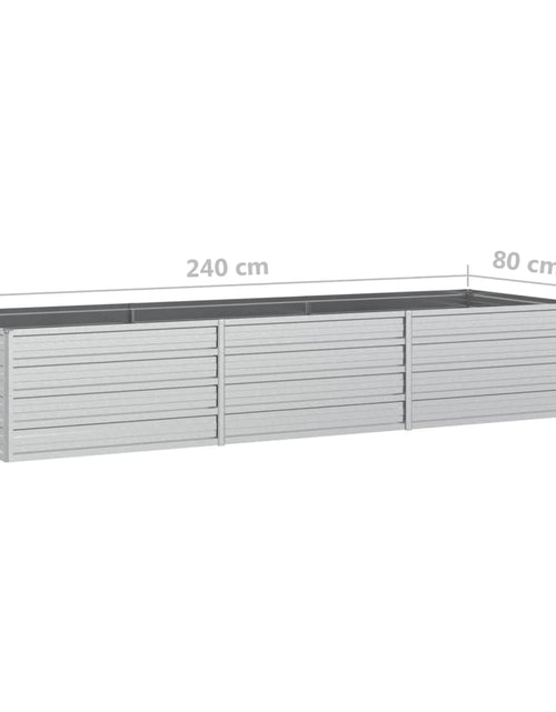 Загрузите изображение в средство просмотра галереи, Strat înălțat de grădină argintiu 240x80x45 cm oțel galvanizat
