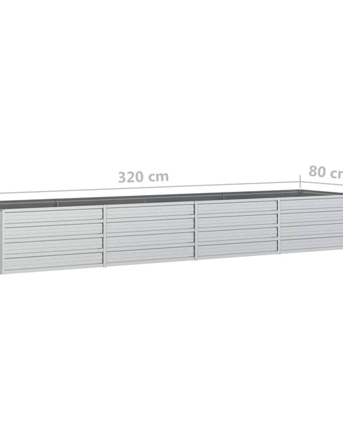 Загрузите изображение в средство просмотра галереи, Strat înălțat de grădină argintiu 320x80x45 cm oțel galvanizat
