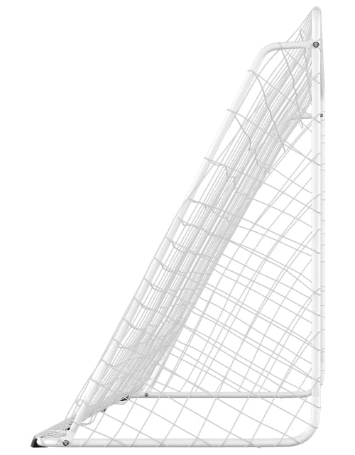 Încărcați imaginea în vizualizatorul Galerie, Poartă de fotbal cu plasă, alb, 366x122x182 cm, oțel - Lando
