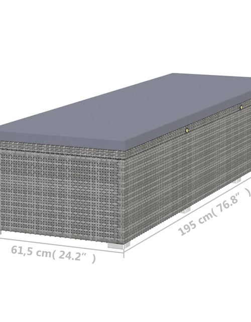 Загрузите изображение в средство просмотра галереи, Șezlong cu pernă gri închis, gri, poliratan
