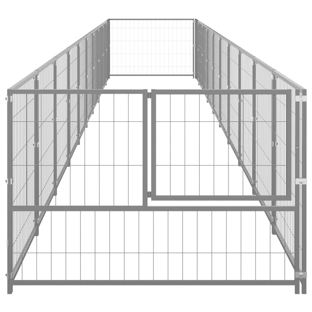 Padoc pentru câini, argintiu, 10 m², oțel