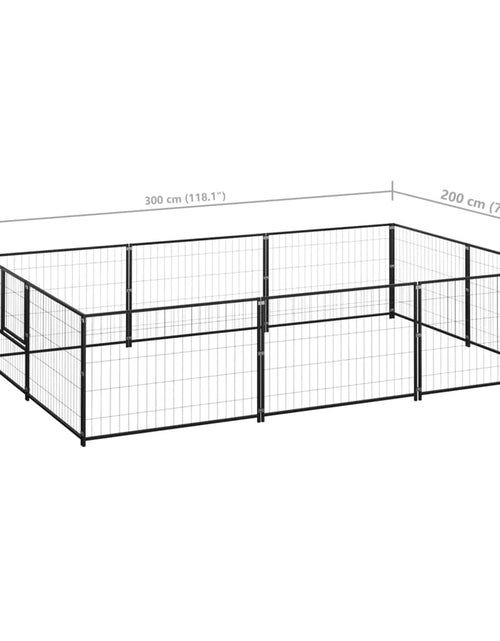 Загрузите изображение в средство просмотра галереи, Padoc pentru câini, negru, 6 m², oțel
